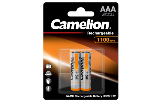 Micro-Akku CAMELION 1,2 V, 1100 mAh, Typ AAA, NiMH, 2er Blister