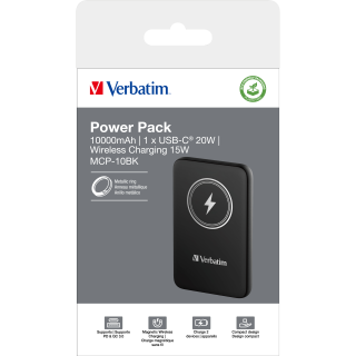 Akku Powerbank Verbatim, 10.000mAh, MCP-10BK, schwarz 