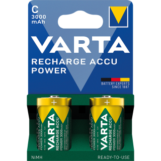 Baby-Akku VARTA, Typ C, NiMH-Akku, HR14, 1,2V/3000mAh, Pre-charged, 2er-Pack 