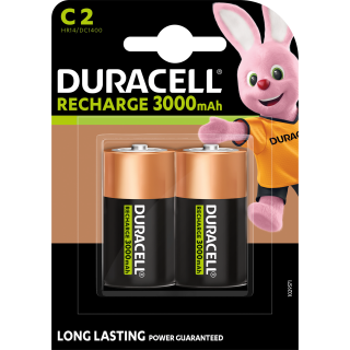 Baby-Batterie NiMH DURACELL, C, HR14, 1.2V/3000mAh, 2er-Pack 