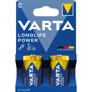 Baby-Batterie VARTA "Longlife Power" 1,5 V, Alkaline, Typ C, LR14, 2er-Blister 