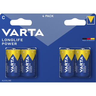 Baby-Batterie VARTA "Longlife Power" Alkaline, Typ C, LR14, 1,5V, 4er Pack 