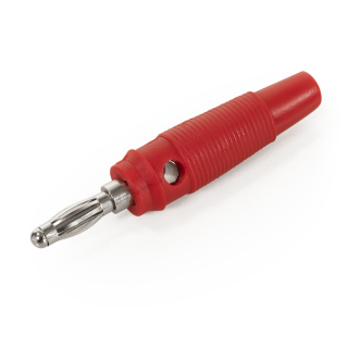 Bananen-Stecker McPower, 4 mm, Querloch, Druckfeder, rot 