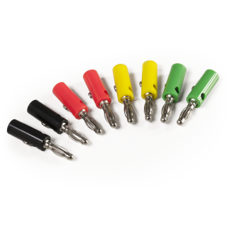 Bananenstecker-Set McPower, 4mm, Querloch, Druckfeder, 4 Farben, 8-teilig 