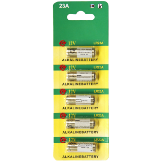 Batterie A23, 12V, 28x10mm, Alkaline, 5er-Blister 