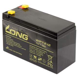 Bleiakku KUNG LONG "WP7,2-12" 12V/7,2Ah, VdS, 151x65x102mm, 2,67kg 