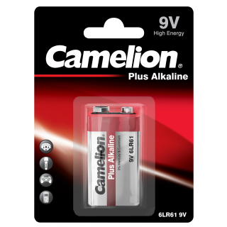 Block-Batterie CAMELION Plus Alkaline 9V, Typ 6F22, 1er Blister 