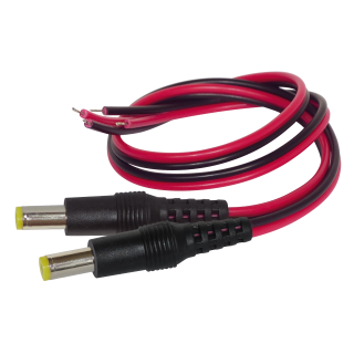 DC-Hohlstecker 5,5x2,1 mm, mit 30cm Kabel, 2er-Set 
