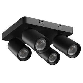 Deckenleuchte "MADARA ALTRO SQUARE", 4x GU10, 250V, IP20, schwarz 
