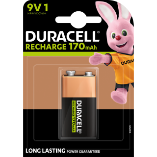 E-Block-Batterie NiMH DURACELL, HR22, 9V/170mAh, 1er-Pack 