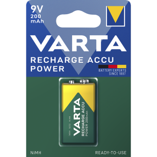 E-Blockbatterie VARTA "Accu Power", Ni-MH, 200mA, HR22, Typ 9V Block, 1er-Blister 