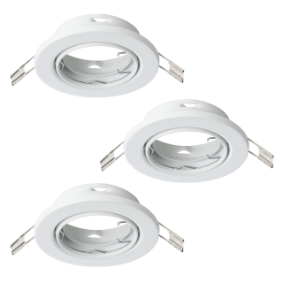 Einbauleuchte EGLO "Agulo 1", GU10, 3x35W, Stahl, weiß, Ø8,5cm, 3er-Set 