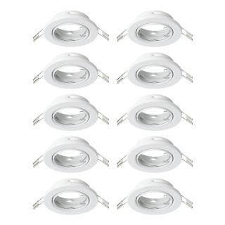 Einbauleuchte EGLO "Agulo", GU10, 10x35W, Stahl, weiß, Ø8,6cm, 10er-Set 