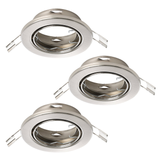 Einbauleuchte EGLO "Agulo", GU10, 3x35W, Stahl, nickel-matt, Ø8,5cm, 3er-Set 