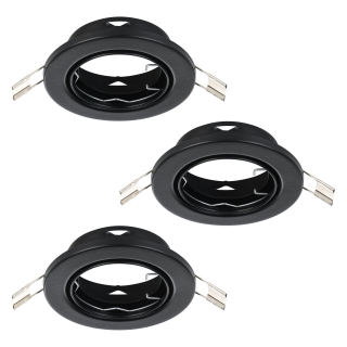 Einbauleuchte EGLO "Agulo", GU10, 3x35W, Stahl, schwarz, Ø8,6cm, 3er-Set 