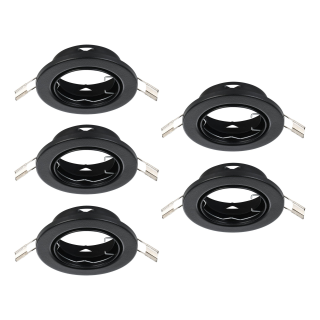 Einbauleuchte EGLO "Agulo", GU10, 5x35W, Stahl, schwarz, Ø8,6cm, 5er-Set 