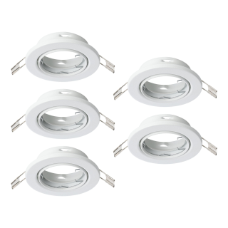 Einbauleuchte EGLO "Agulo", GU10, 5x35W, Stahl, weiß, Ø8,6cm, 5er-Set 