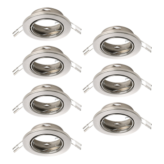 Einbauleuchte EGLO "Agulo", GU10, 7x35W, Stahl, nickel-matt, Ø8,6cm, 7er-Set, 