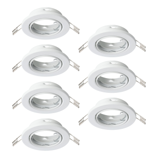 Einbauleuchte EGLO "Agulo", GU10, 7x35W, Stahl, weiß, Ø8,6cm, 7er-Set 