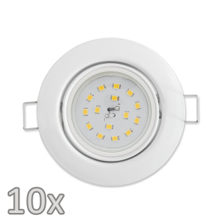 Einbauleuchten-Set McShine 10xRahmen, 10xLED-Modul, 5W, 440lm, 230V, weiß 