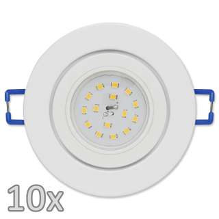 Einbauleuchten-Set McShine, 10xRahmen, 10xLED-Modul, 5W, 400lm, 230V, weiß, IP44 