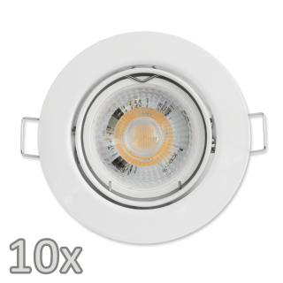 Einbauleuchten-Set McShine, 10xRahmen, 10xLED-Modul, 5W, 400lm, 230V, weiß 