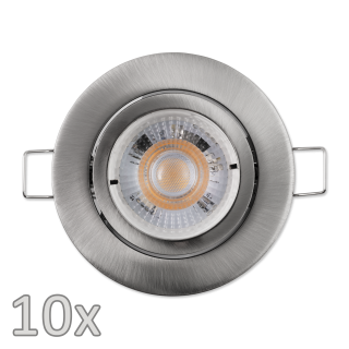 Einbauleuchten-Set McShine, 10xRahmen, 10xLED-Modul, 5W, 400lm, Aluminium 