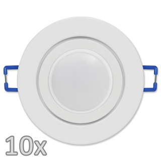 Einbauleuchten-Set McShine, 10xRahmen, 10xLED-Modul, 7W, 608lm, 230V, weiß, IP44 