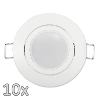 Einbauleuchten-Set McShine, 10xRahmen, 10xLED-Modul, 7W, 608lm, 230V, weiß, 