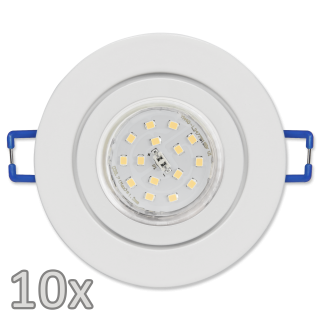 Einbauleuchten-Set McShine, 10xRahmen, 10xLED-Strahler, 5W, 500lm,weiß, IP44 