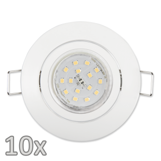 Einbauleuchten-Set McShine, 10xRahmen, 10xLED-Strahler, 5W, 500lm, weiß 