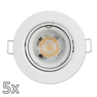 Einbauleuchten-Set McShine, 5xRahmen, 5xLED-Modul, 5W, 400lm, 230V, weiß 