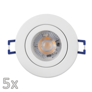 Einbauleuchten-Set McShine, 5xRahmen, 5xLED-Modul, 5W, 400lm, 230V,weiß, IP44 