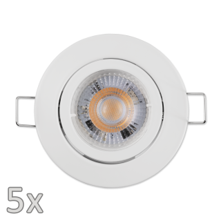 Einbauleuchten-Set McShine, 5xRahmen, 5xLED-Modul, 5W, 400lm, 230V, weiß 