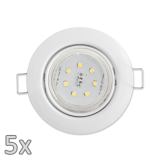 Einbauleuchten-Set McShine, 5xRahmen, 5xLED-Strahler,  GU10, 3W, 300 lm, weiß 