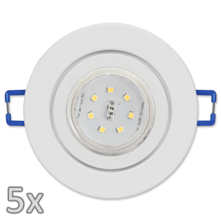 Einbauleuchten-Set McShine, 5xRahmen, 5xLED-Strahler,  GU10, 3W, 300 lm, IP44 