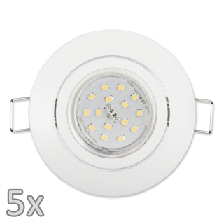 Einbauleuchten-Set McShine, 5xRahmen, 5xLED-Strahler, GU10, 5W, 500lm,schwenkbar 