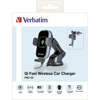 Fast Wireless Charger Verbatim, KFZ, Qi, 9V/12V, FWC-02 