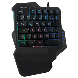 Gaming Tastatur, Einhand Keyboard, schwarz, LED Beleuchtung 