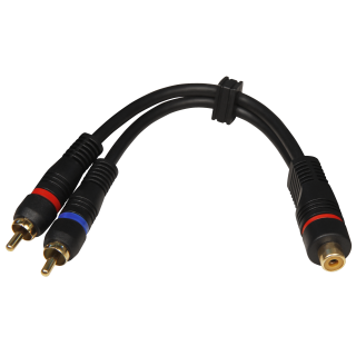 High-Quality Y-Adapter "Y-2S" 20cm Cinch 1xBuchse auf 2xStecker 