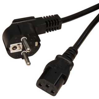 Kaltgeräte Anschlusskabel McPower, H05VV-F3G 0,75mm², 2m, 10A/250V, schwarz 