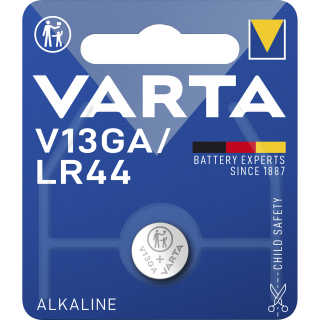 Knopfzelle VARTA "Electronics", AG13, V13GA, 1,5V, Alkaline, 1er-Blister 