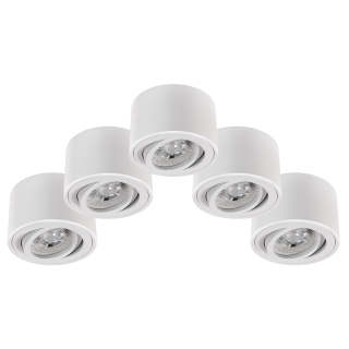 LED-Aufbauleuchte McShine, 5W, 400Lumen, 3000K, ØxH 80x50mm, 5er-Pack 
