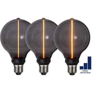 LED-Decoration "One", E27, 1800K, 60LM, 230V/2W, 3-Stufig dimmbar, Rauchglas 
