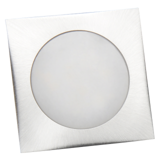 LED-Einbauleuchte McShine "Fine", 9 LEDs, warmweiß, 55x55mm, quadratisch, Edelstahl, 60lm, 0.5W 