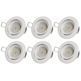 LED Einbauleuchte McShine "intense" 5W, 400lm, weiß, 6er-Pack 