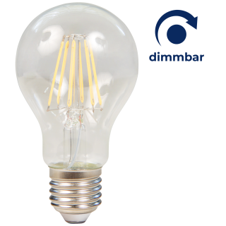 LED Filament Glühlampe McShine "Filed", E27, 7W, 820 lm, warmweiß, dimmbar, klar 