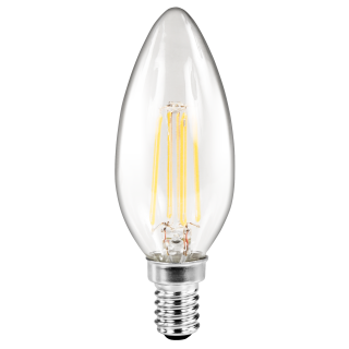 LED Filament Kerzenlampe McShine "Filed", E14, 2W, 260 lm, warmweiß, klar 