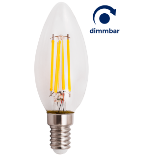 LED Filament Kerzenlampe McShine "Filed" E14, 6W, 600lm, warmweiß, dimmbar 