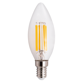 LED Filament Kerzenlampe McShine "Filed", E14, 6W, 820 lm, warmweiß, klar 